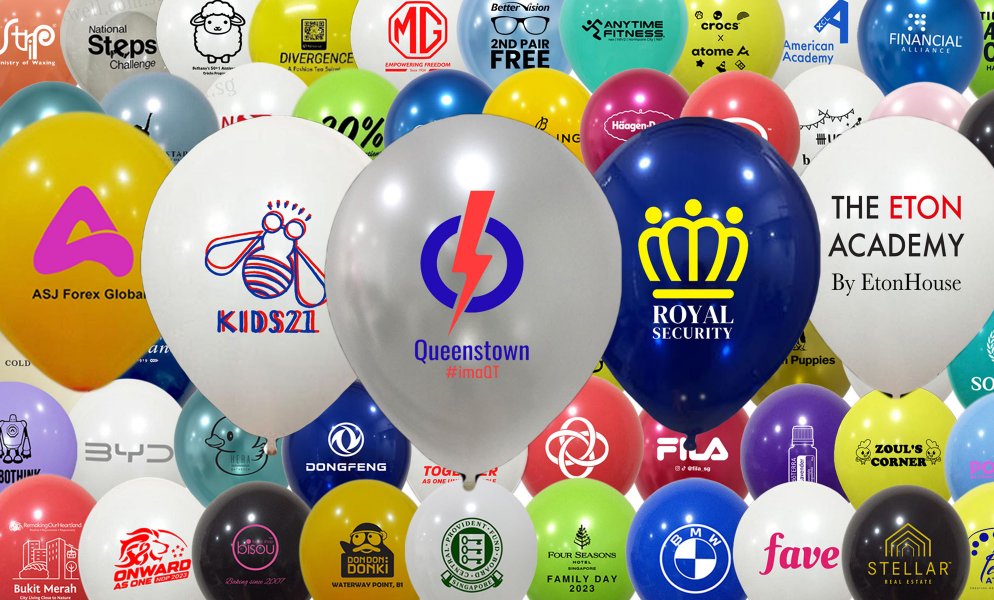 [100 pieces] Balloon Printing 1 Side 2 Colour